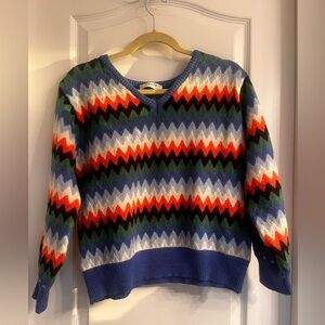 Axara Paris Size M Colorful Zigzag Pattern Sweater 90’s vibes